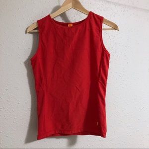 💦 Red work out top | Mesh detail